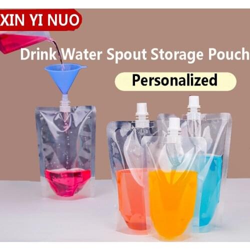 10pcs/lot 600ml-6L Stand up Packaging Drink Water Spout Storage Pouch for Outdoor Travel Liquid Food Packaging Bags With Mouch