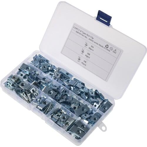 120pcs Clip M4 M5 M6 U-Shaped Chimney Nut Car Panel Fastener Clips Assorted Tools Kit Interior Accessories