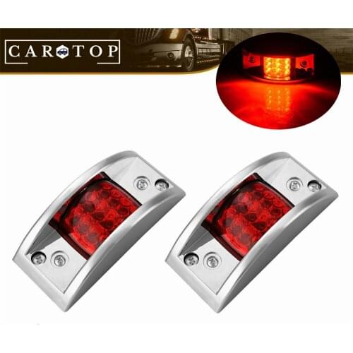 2PCS 12LED Side Lights Sealed Chrome Side Marker Light Truck Trailer Clearance Light Truck Lighting 12V Trailer Lights