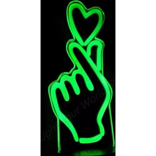 Sign Language Love You 3D Night Light 7 Color Change Heart LED Desk Light Living Bed Room Wedding Party Atmosphere Lamp
