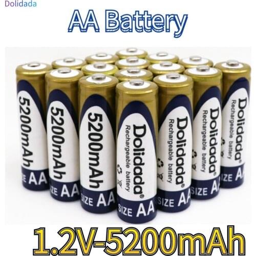 Dolidada new battery AA 5200 mAh rechargeable battery Ni-MH 1.2V AA battery watches, mice, computers, toys in+Charger
