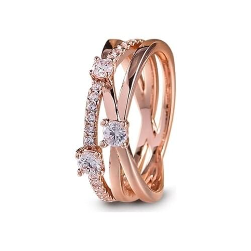 Authentic 925 Sterling Silver Sparkling Triple Band Ring Wedding Engagement Rings for Women Jewelry Gift Bijoux 2021 New