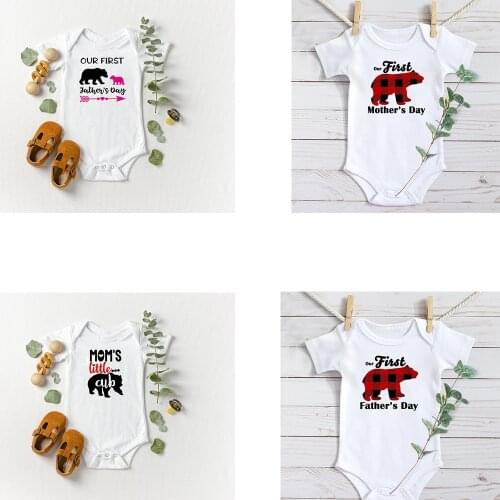 First Mothers Day fathers day Baby bodysuit Baby Bear short Sleeve Bodysuit Baby Bear outfits great gift for baby