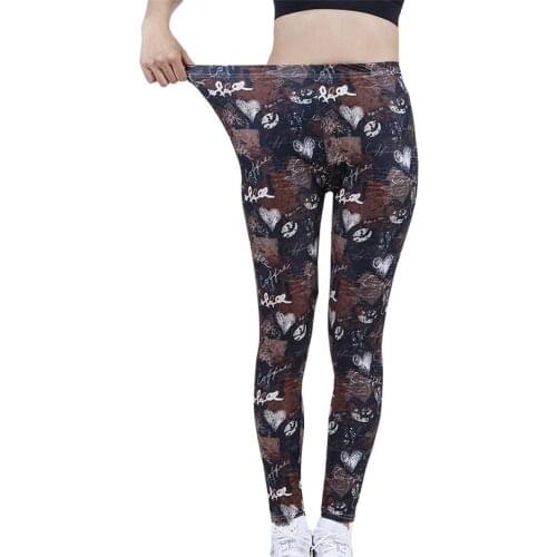 CUHAKCI Ankel Length Pants Letter Printed Love Summer Style Fitness Women Leggings Leggins Slim Workout Gym Tights Sport Pants