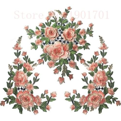 Peony Flower Embroidery Patches Iron On Applique Sew On Patch Craft Sewing Repair Embroidered
