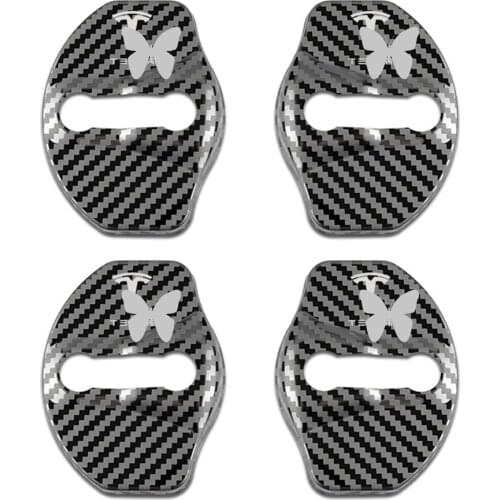 For Tesla Model Y 3 2021 Stainless Steel Car Door Lock Buckle Cover Auto Case Protection Stickers For Tesla Model 3