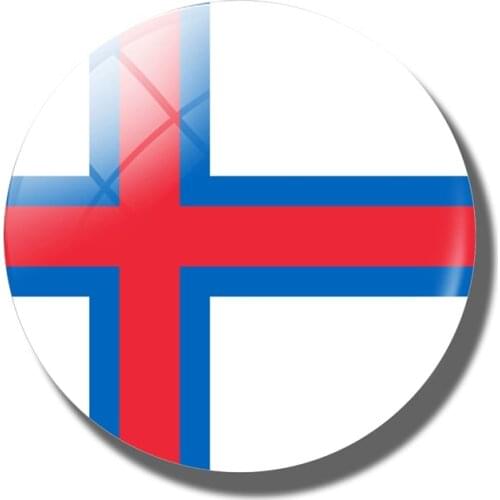 Faroe Islands Flag Souvenirs Fridge Magnets for Refrigerator Handmade Crystal Glass Cabochon Magnetic Stickers Home Decore