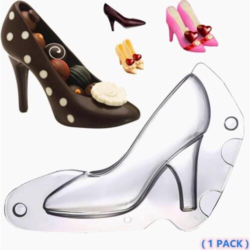 High Heel Shoe Fondant Mold 3D Chocolate Shoes Mold for Cake Decorating Candy Making Casting Mould Craft Soap Polymer Clay Tool