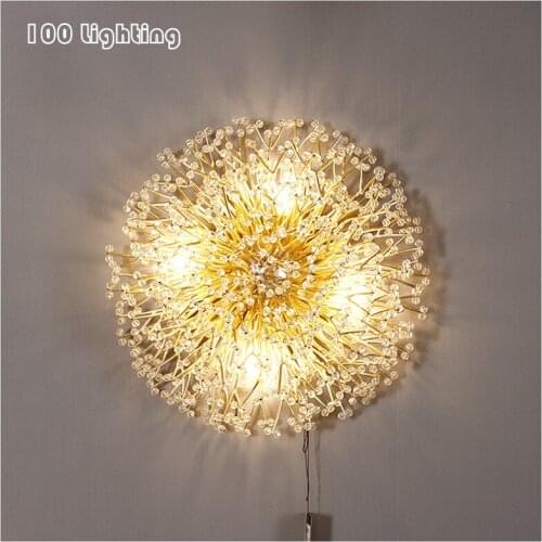 Art Design Flower Home Wall Lights Gold G9 LED Bulb Bedroom Living room Wall Sconce Surface Mount Romantic Decoration Fixtures