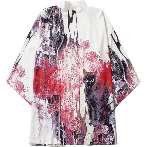 Men Japanese Kimono Cardigan Samurai Costume Clothing Kimono Jacket Women Shirt Streetwear кимоно японский стиль