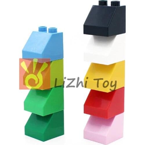 MOC DIY Large Building Block Duplo 6474 Brick 2 X 2 Slope 45 Big Size Assembled Accessories Bulk Part Duplo Children Toys