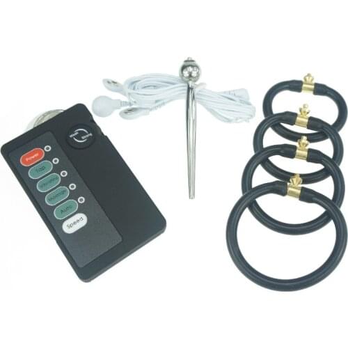 Multi electric shock penis plug urethral electro stimulation cock rings clitoris massager medical themed sex toys