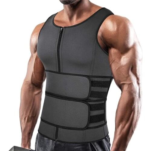 Mens Slimming Body Shapewear Corset Fitness Sauna Vest Shirt Compression Abdomen Tummy Belly Control Waist Cincher
