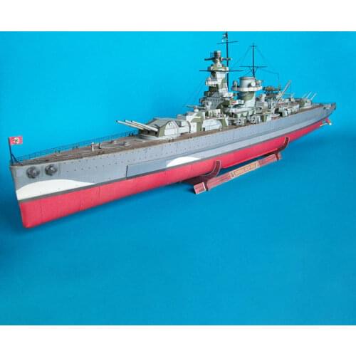 93cm German Battleship Grafspe Emulational DIY 3D Paper Card Model Building Set Educational Toys Military Model Construction Toy