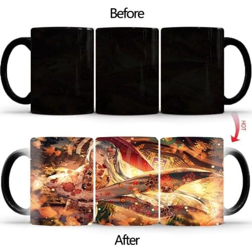 New Tazas De Ceramica Creativas Kimono beauty Color Changing Mug Ceramic Magic Coffee Cup Enamel Cute Mugs BSKT-033