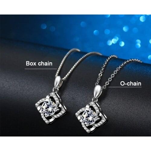 Real 925 Sterling Silver Moissanite Necklace 1 Carat Lab Diamond Pendant Necklace For Women Men Gift Fine Jewelry