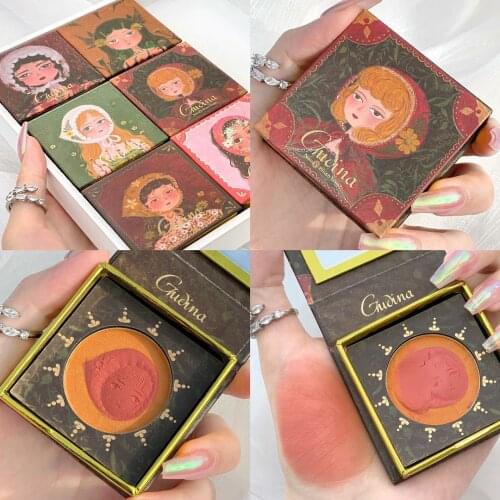 GUICAMI Blush Palette Facial Makeup Rouge Palette Monochrome Blush Vigor Girl Long-lasting Natural Easy Color