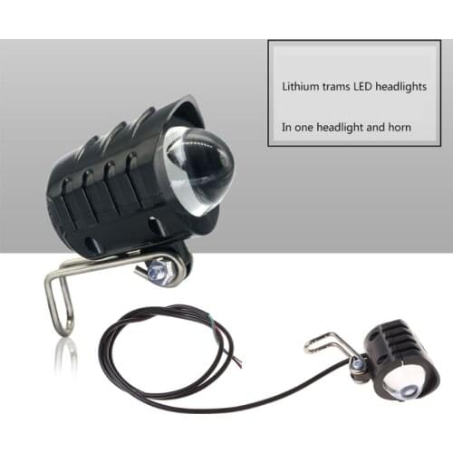 Electric Bike LED Front Light E-Bike Bicycle 2 in 1 Waterproof Horn Headlight Biking Portable Dustproof Cycling Parts