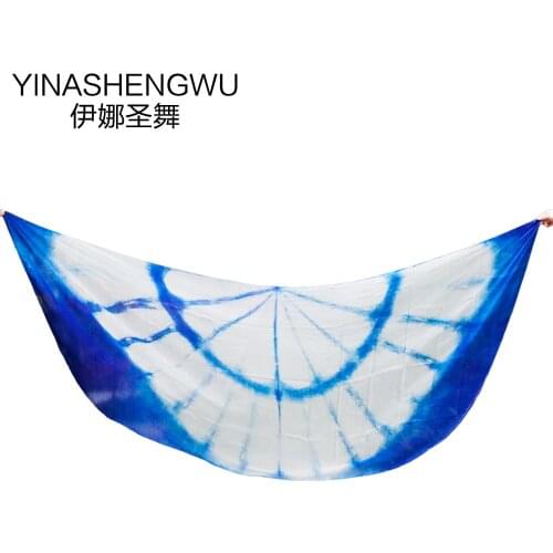 Dance Props 100% Silk Stage Performance Props Half semicircle Belly Dance Silk Semicircle Veils white royal blue