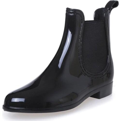 Rubber Rain Boots Women Waterproof Walking Shoes Girls Ladies Fashion Winter Shoes Anti-Skid Martins Ankle Boots for Wading