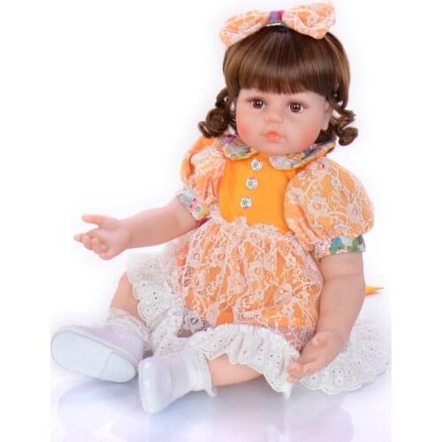 60cm Silicone Reborn Toddler baby toys 24" Lifelike Vinyl Princess Girl Doll High Quality bebes reborn Birthday Gift
