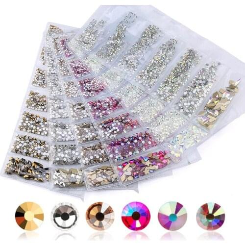 Super Glitter Crystal Flat back Rhinestones for Needlework SS4-SS1 Sewing Fabric Clothing Shoes Bag Nail Art Decorations