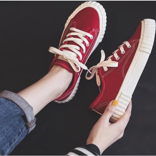 Women Shoes 2021 Summer Casual Lace Up Flats Shoes Women Fashion Low Cut White Shoes Women Platform Canvas Shoes Zapatos Mujer
