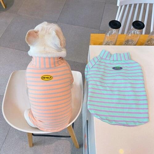 2021 Spring Autumn Dog T-shirt Poodle Bichon Schnauzer west highland white terrier Pug French Bulldog Clothes Shiba Inu Clothing