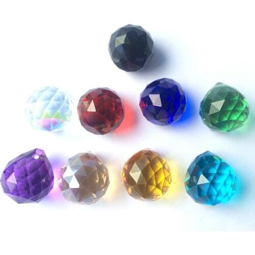 Top Quality Graceful 20mm Crystal Faceted Chandelier Ball With 30 Dark Red, 20 Aqua/Sky Blue 15 Dark Blue 15 Gold 15 Dark Purple