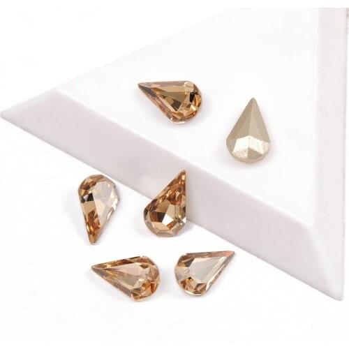 YANRUO 4300 Pear Shaped Rhinestone High Quality Nail Rhinestones GSHA Color Glitter Rhinestone For Nails 3D Nail Art Gems