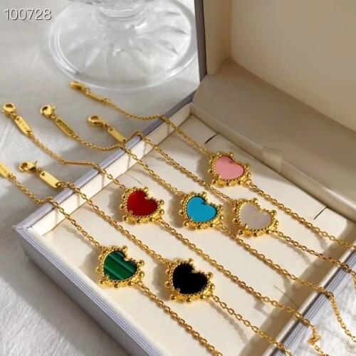 YPAY8 luxury fashion ladies 925 sterling silver top quality rice beads heart-shaped fritillary love wild bracelet ladies jewelry