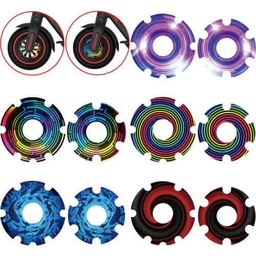 2PCS/Set Electric Scooter Front Wheel Sticker PVC Motor Protective Cover Shell Kick Scooter Accessories for Xiaomi M365/1s/pro2