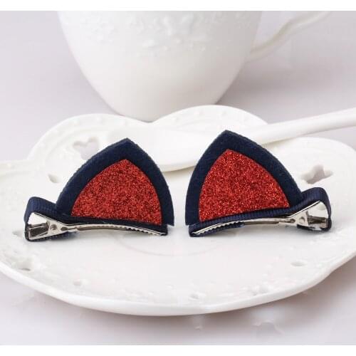 Girls Clips Lovely Cat Ears Hairpin Headwear Children Hair Ornaments Hair Accessories Christmas Gift Cloth Alloy