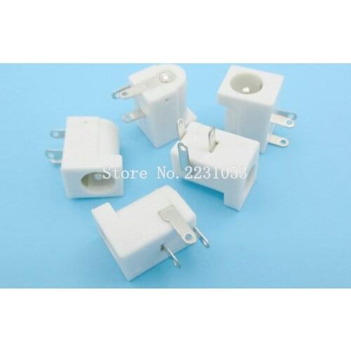 10PCS/LOT DC-005 White DC Power Jack Socket Connector DC005 5.5*2.1mm 2.1 socket Round the needle