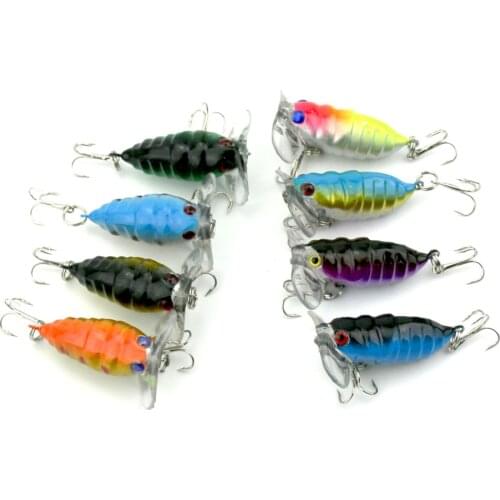 100pcs Cicada hard Fishing lures Insect Crankbait fishing baits 4CM 4.4G 8# hooks plastic artificial pesca fishing tackles