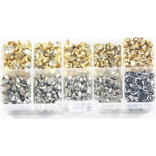 240 sets of metal rivets studs DIY crafts leather clothing decoration accessories diamond buckle fasteners 6mm 7mm 8mm 9mm