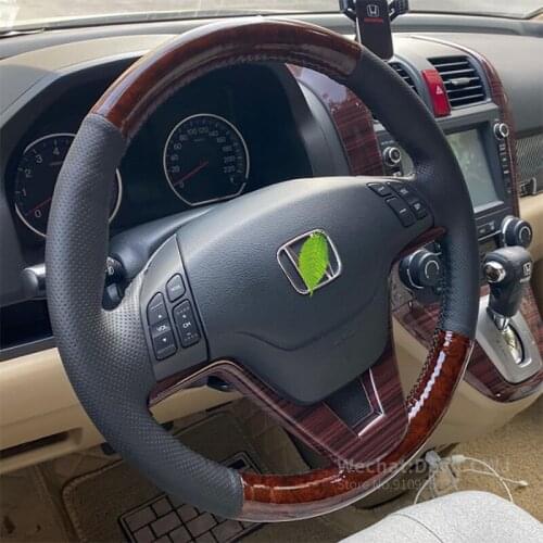 Alcantara For Honda 2007-2011 CRV hand-stitch steering wheel cover 2008 2009 leather carbon fiber suede grip 2010 auto parts
