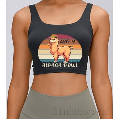 Alpaca Bowl Women 420 Hookah Shisha Weed Smoke Tank Top Vintage Summer Style New Fashion Round Collar Homme Customize Tops Vest