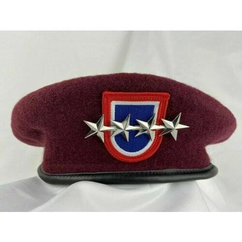 Us Army 82nd Airborne Division Wool Red Beret Officer 4 Star General Rank Hat armyshop2008