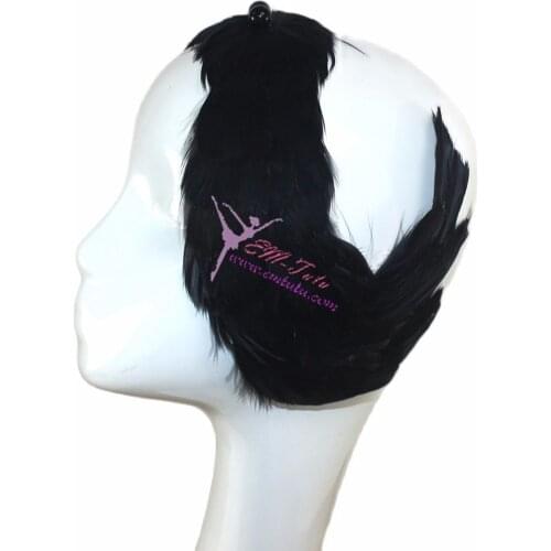 Feather Black White Swan Lake Ballet Headpiece Real Feather Ballet Headwear Headdress Hand Made Nutcracker Ballet Stage Headband