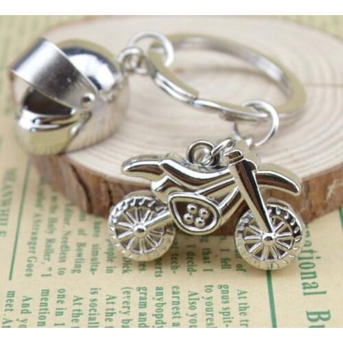 Keychain Motorcycle Key Chain for Man Stainless Steel Key Chains Key Rings Helmet Car Keychains Sports Keyring Car Purse Charms