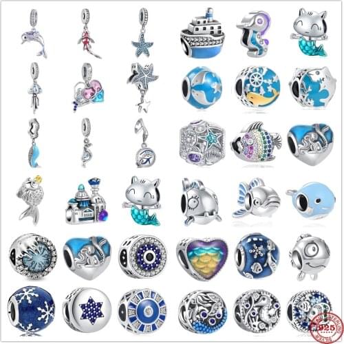 New DIY fine beads Fit Original Pandora Charms Silver 925 Bracelet Jewelry