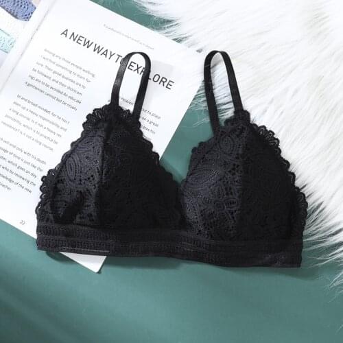 Women Bra Sexy Lace Underwear Wirefree Thin Cup Brassiere Girls Lingerie Beauty Back Comfort Intimates for Lady