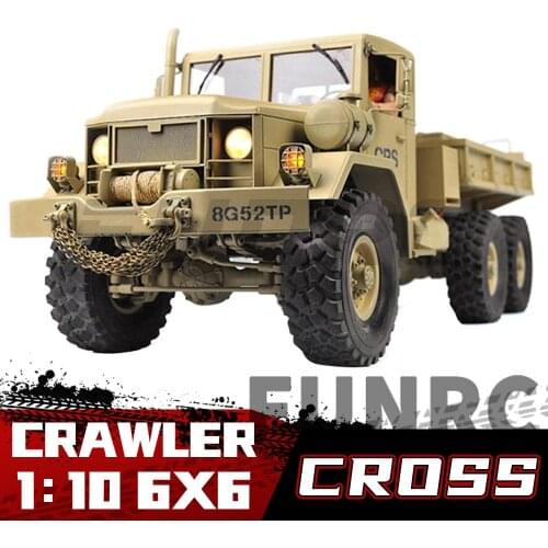 Cross RC Car Truck 1/10 HC6 6WD 2.4G Remote Control Military Buggy Off-Road Vehicle Monster Crawler Electronic Model Toy Gift