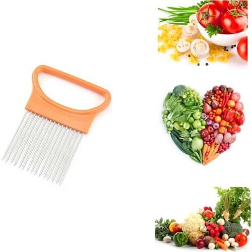 Onion Holder Cutter Fork Vegetable Slicer Tomato Metal Meat hamstring Needle Stainless Steel Cut Kitchen Accessories Gadgets 10
