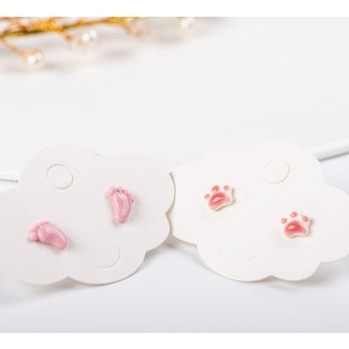 DIY Small Ceramic Stud earrings Flower Geometric Animal Stud Earrings earring for woman jewelry accessories wholesale #KZ321