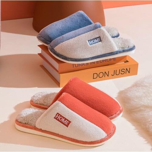 Faux Fur Home Slippers Fluffy Women Slides Furry Flat Sandals Female Warm Cute Plush Shoes Indoor Pantuflas Bedroom Winter Men