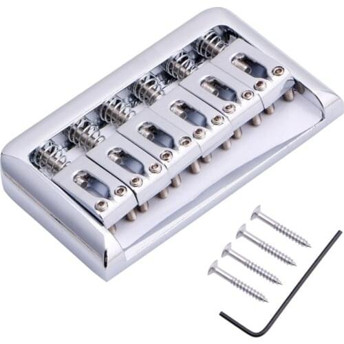 Chrome Electric Guitar Hardtail Top Load Bridge 6 String Fixed Hard Tail Parts guitar Pull strings