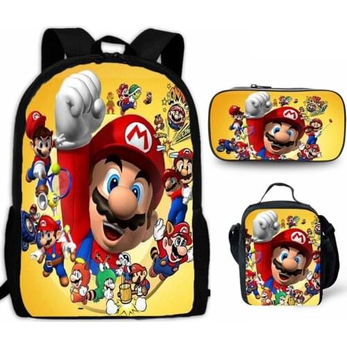 Kawaii Super Mario Backpack Laptop Knapsack Boys Girls School Bags Mochila Men Daily Bagpack Women Travel Rucksack School Gift2
