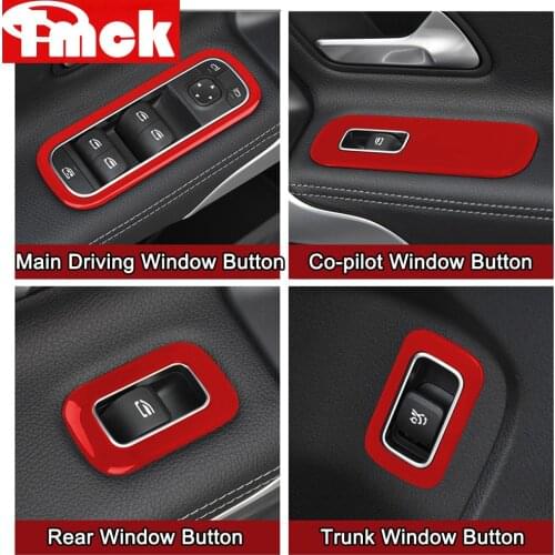 Red!!!Car Window Lift Switch Button Cover Trim Sticker Accessories For Mercedes Benz A Class W177 V177 A180 A200 A220 A250 2019